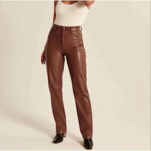 ABERCROMBIE & FITCH | the 90’s straight ultra high rise vegan leather pants 30